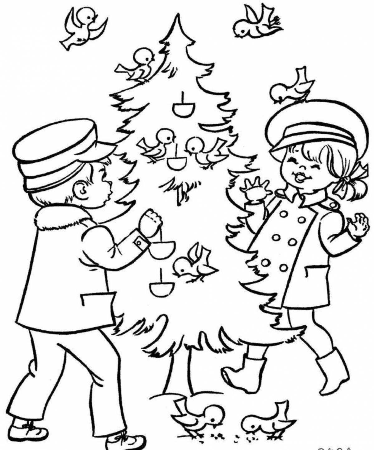 Children decorating the Christmas tree #5
