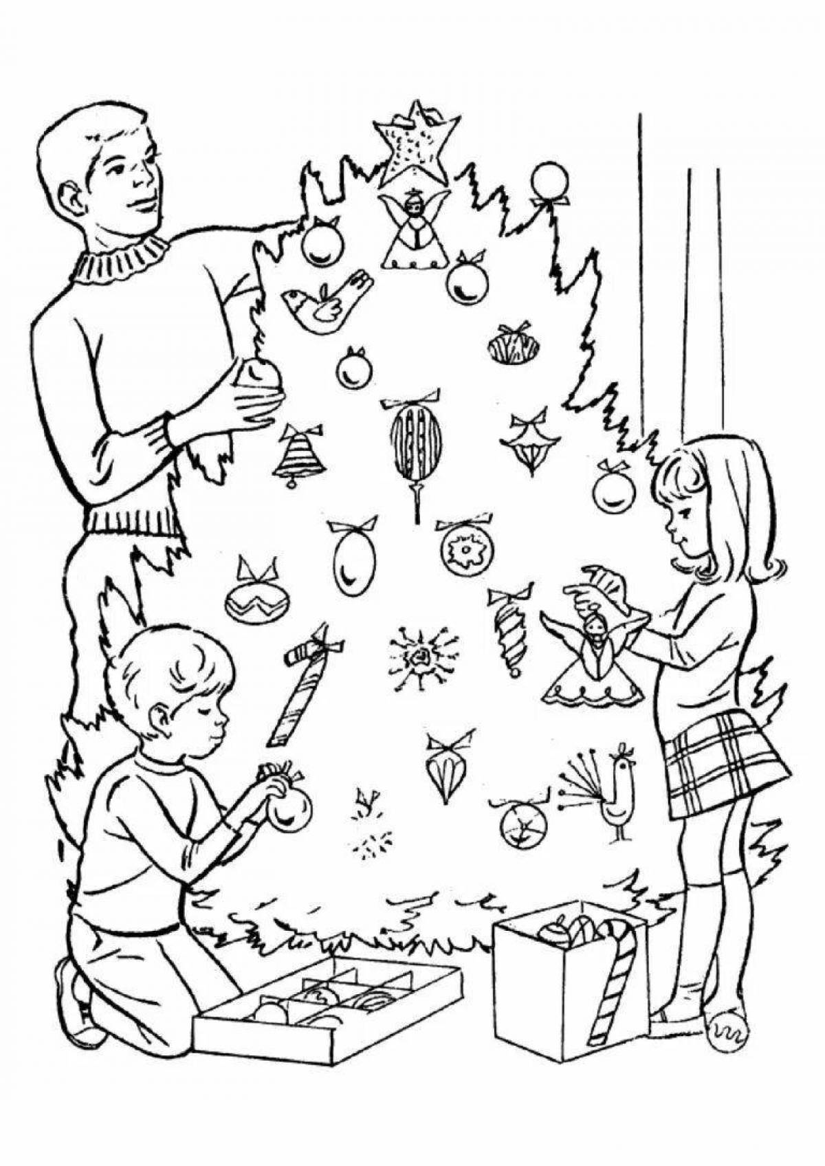 Children decorate the Christmas tree #7