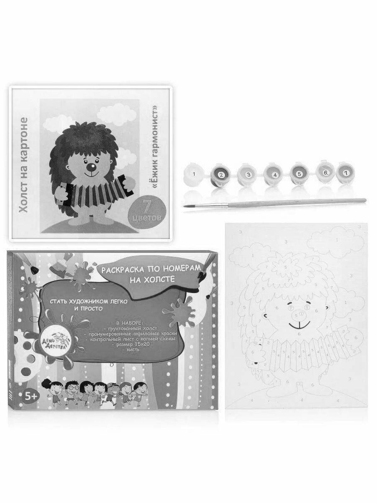 Adorable hedgehog by numbers coloring book