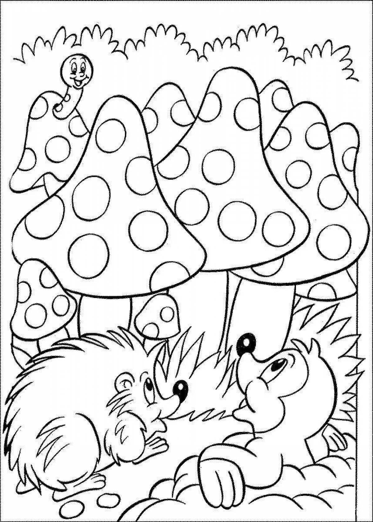 Coloring happy hedgehog by numbers