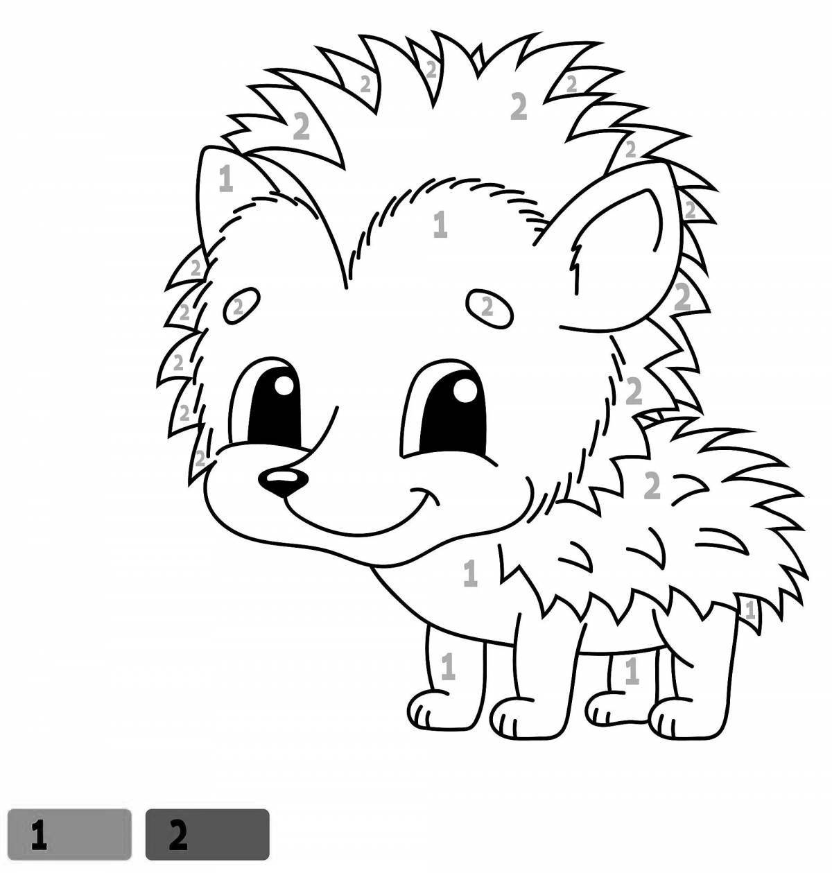 Exciting hedgehog by numbers coloring book