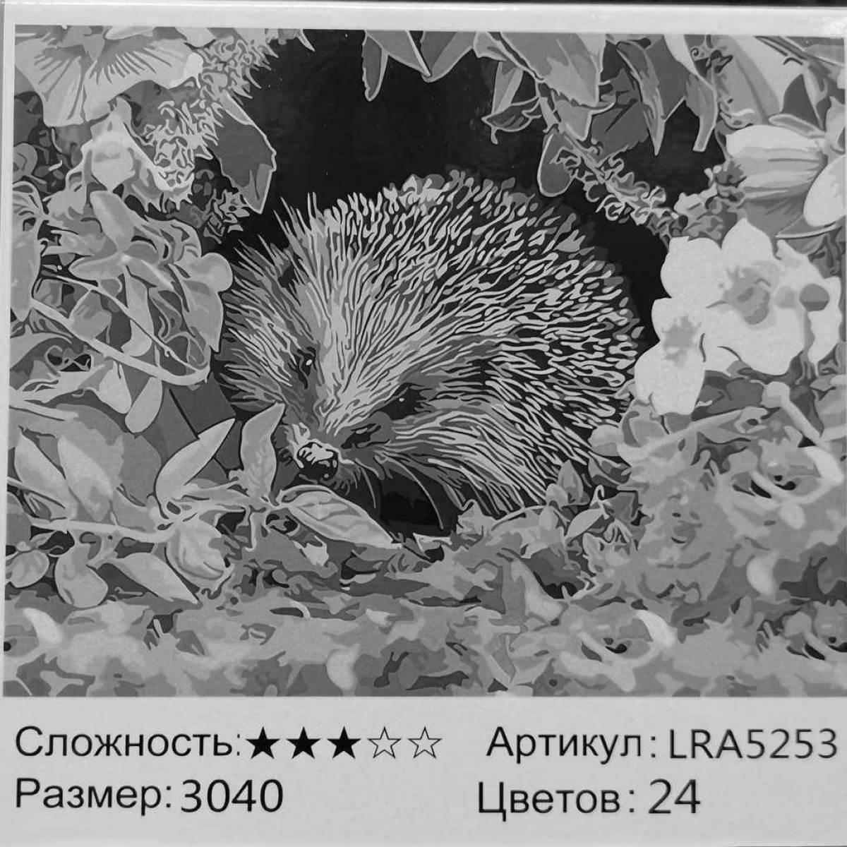 Cute hedgehog coloring by numbers