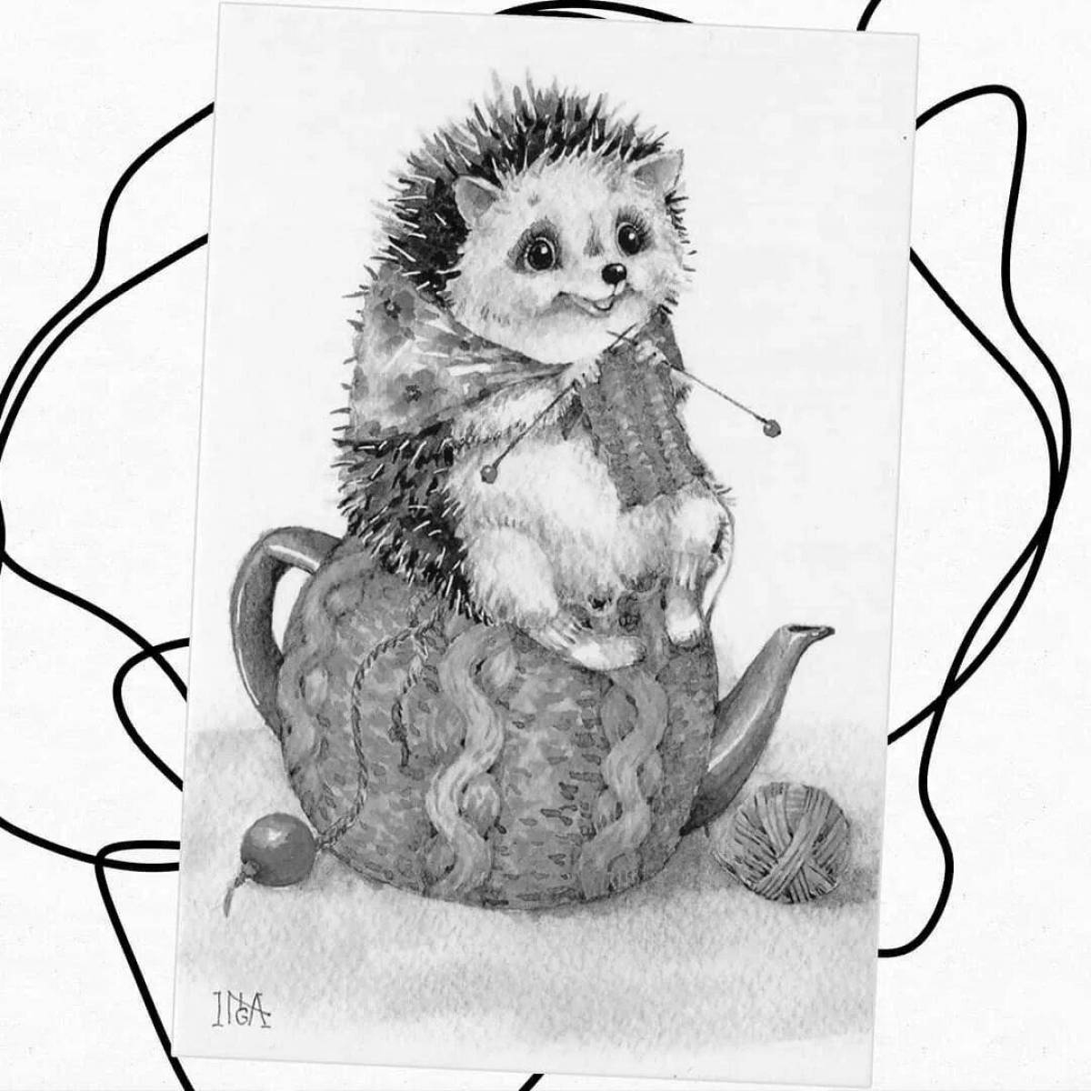 Gorgeous hedgehog coloring by numbers