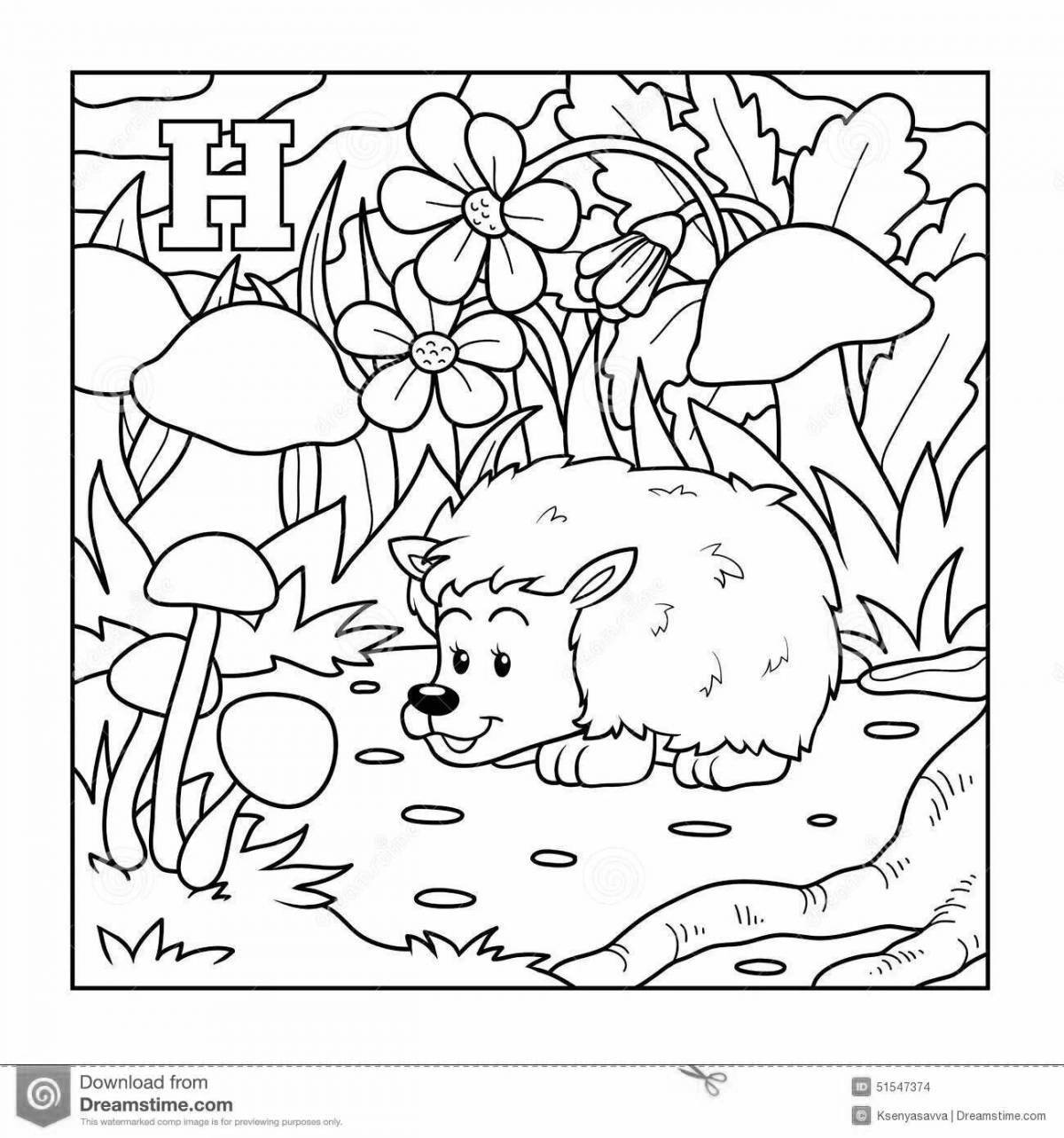 Colouring awesome hedgehog by numbers