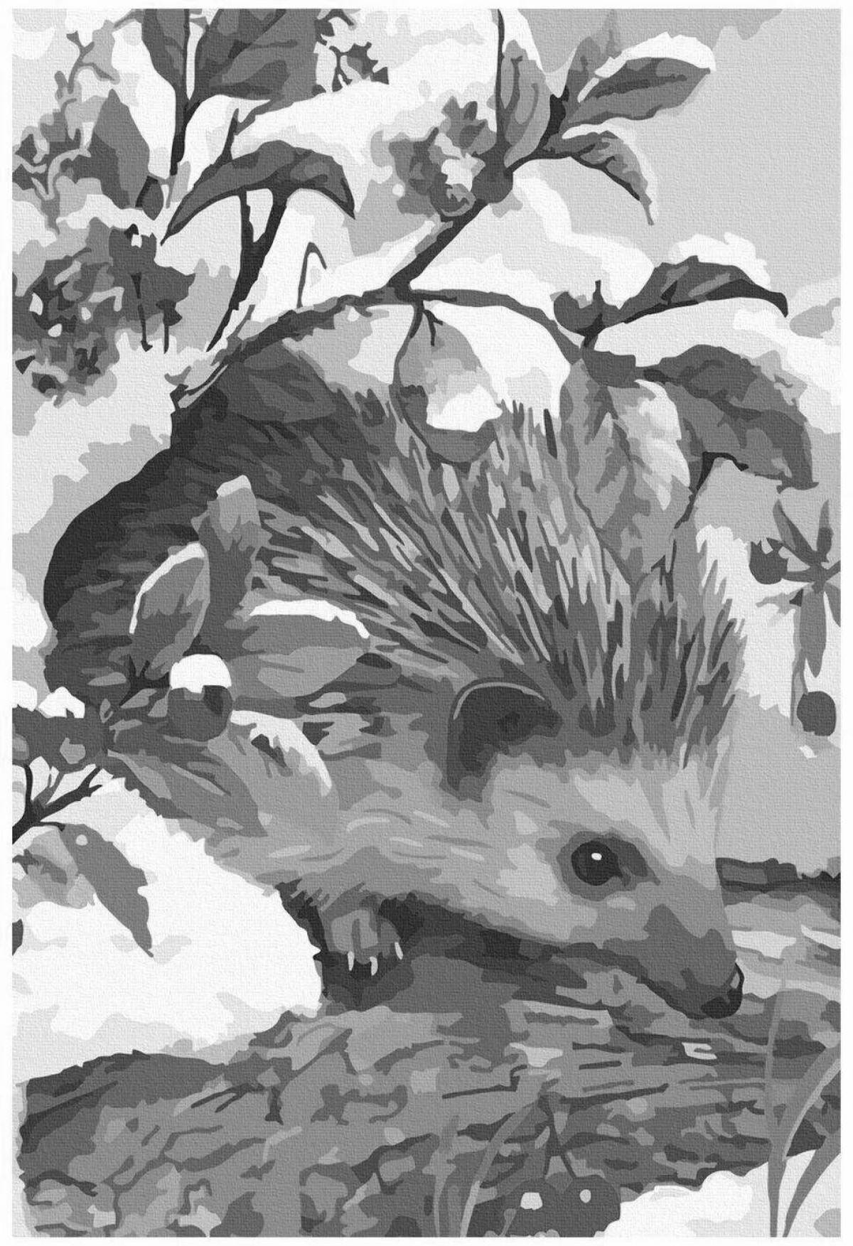 Dazzling hedgehog coloring by numbers