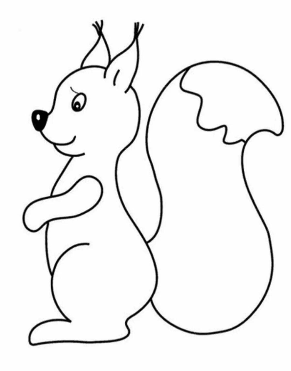 Cute squirrel coloring book for kids