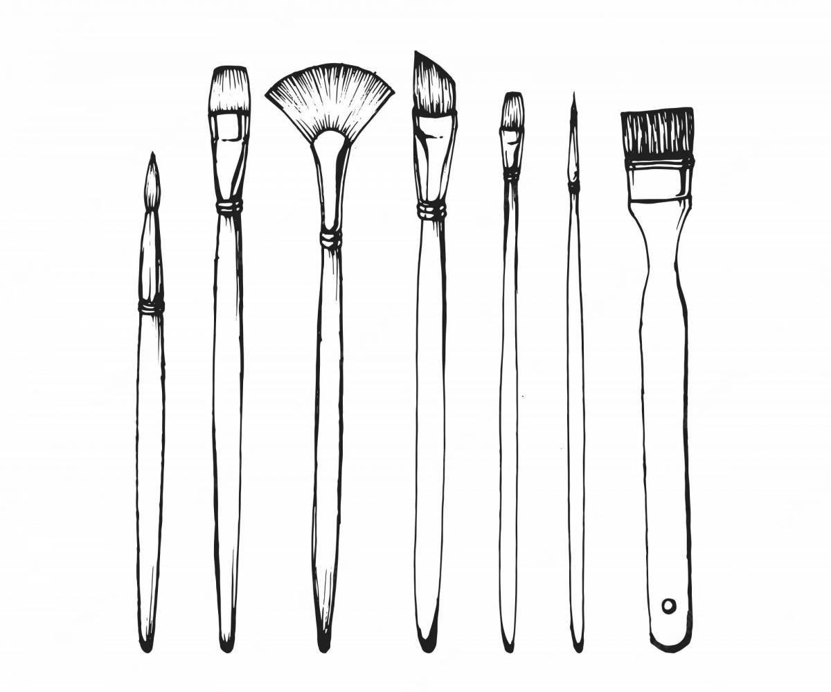 Coloring book shiny makeup brushes