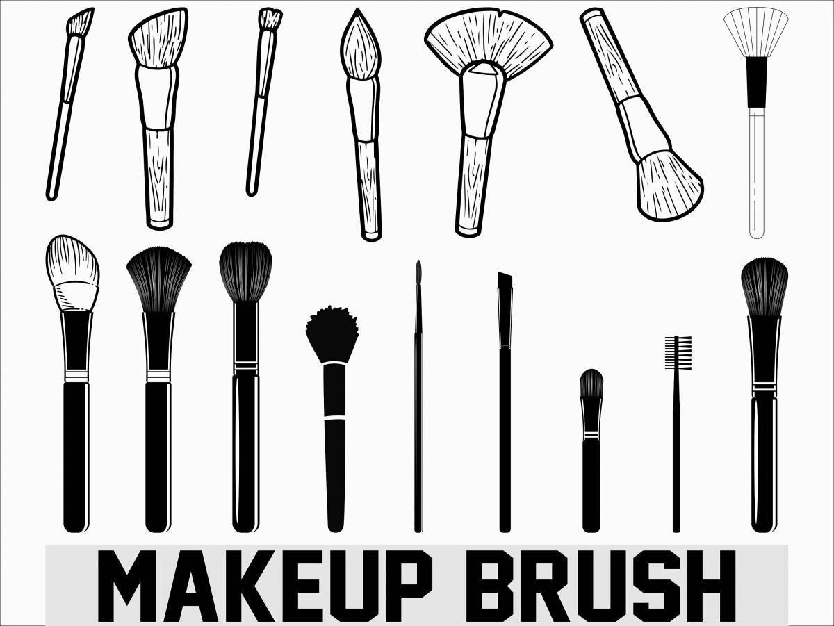 Adorable makeup brushes coloring book