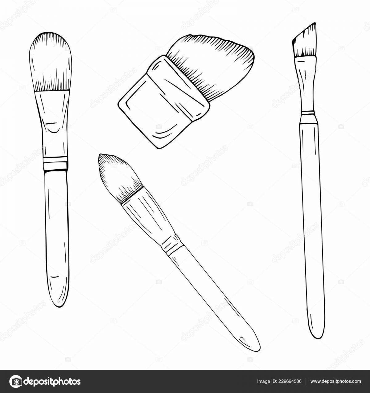 Colouring funny makeup brushes