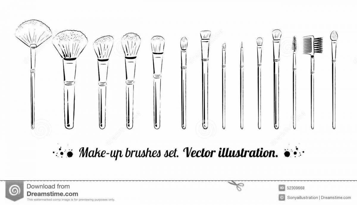 Coloring book funny makeup brushes