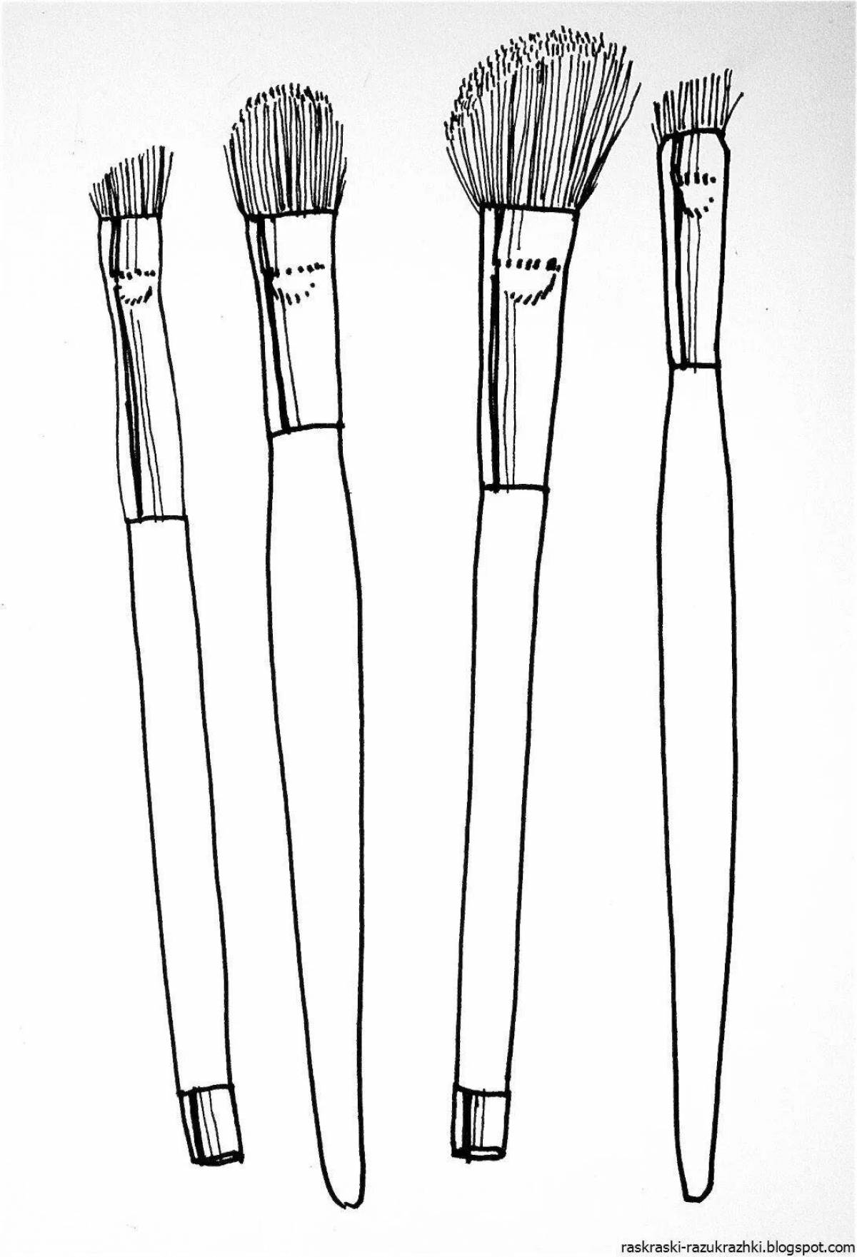 Coloring page nice makeup brushes