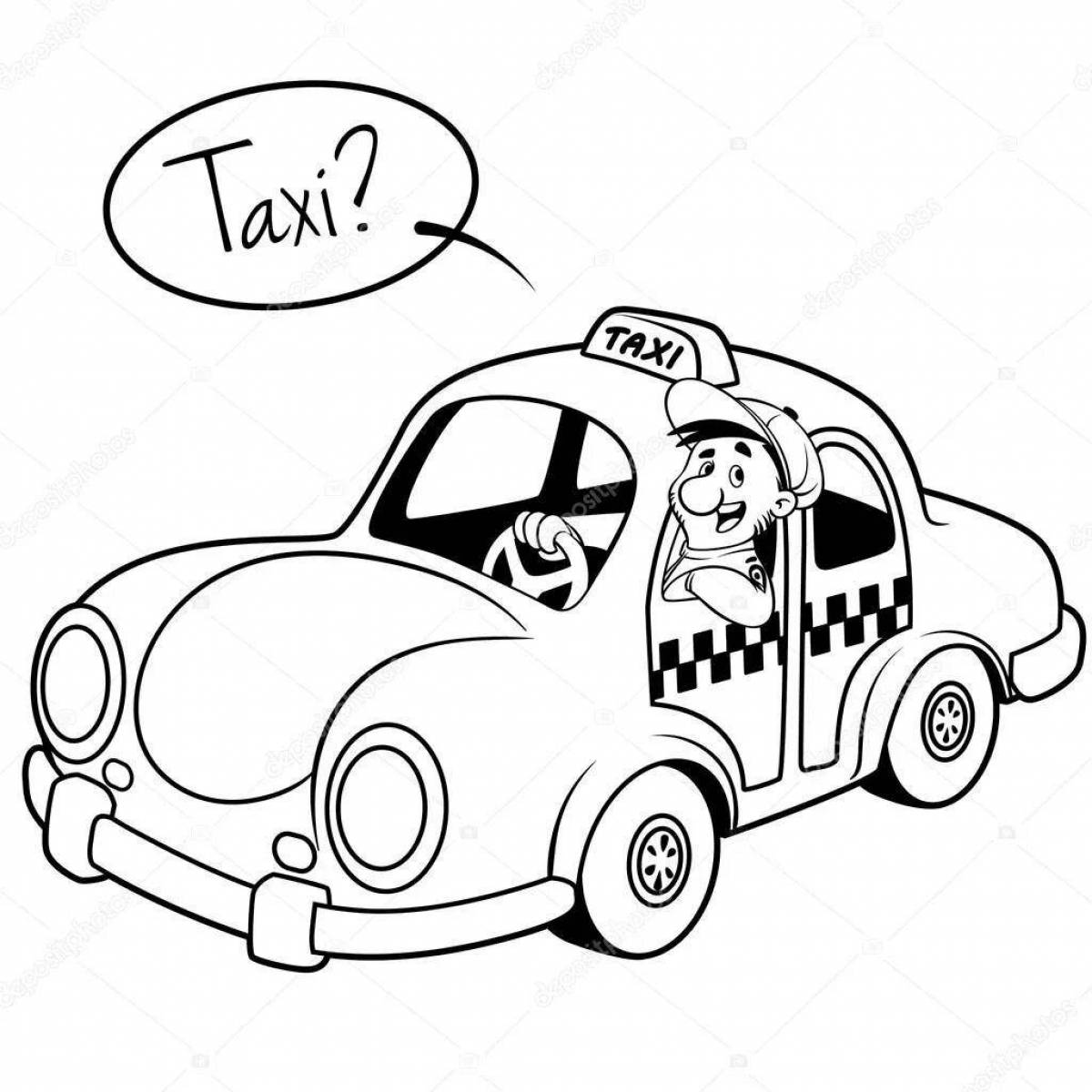 Креативный таксист-раскраска