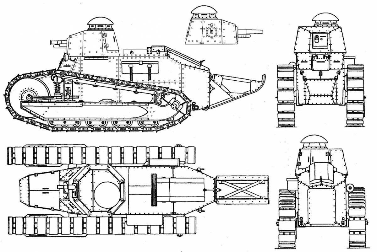 Раскраска анимированный танк ms 1