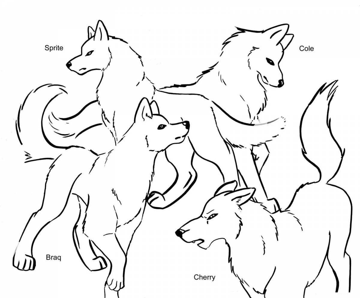 Увлекательная раскраска легенда о волках