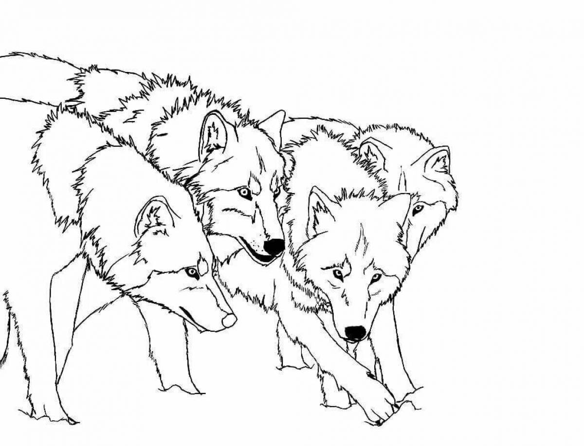Luxury coloring of the legend of the wolves