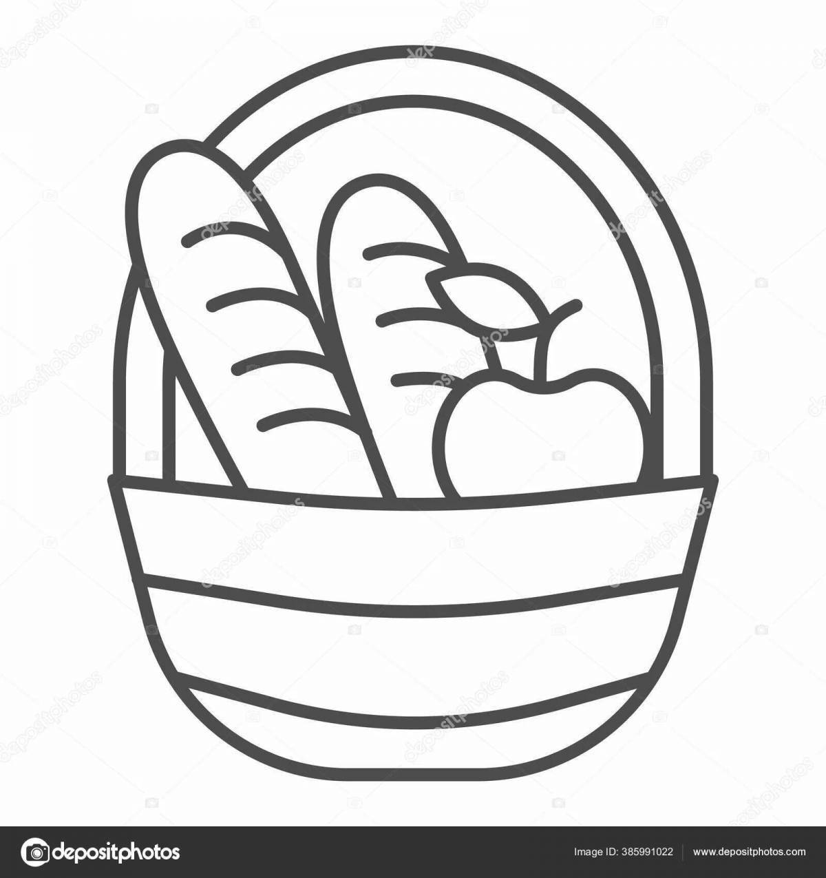 Coloring page happy grocery cart