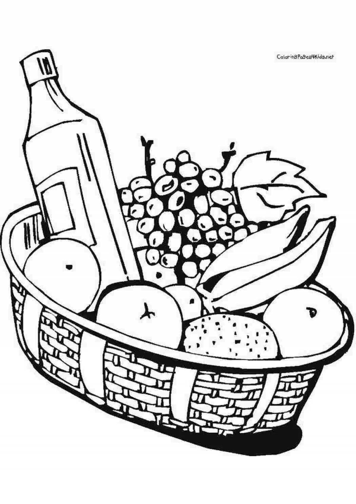 Coloring great grocery basket