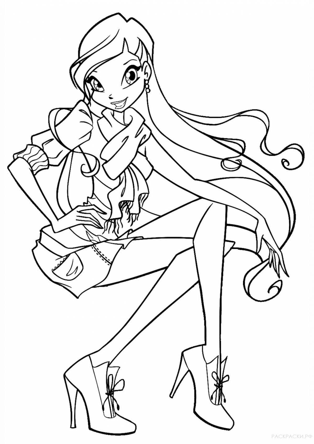 Amazing coloring pages of the winx fairy stella