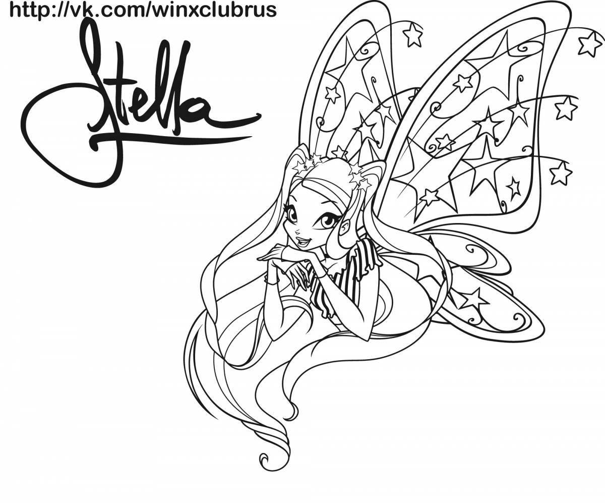 Fascinating coloring of the Winx Fairy Stella