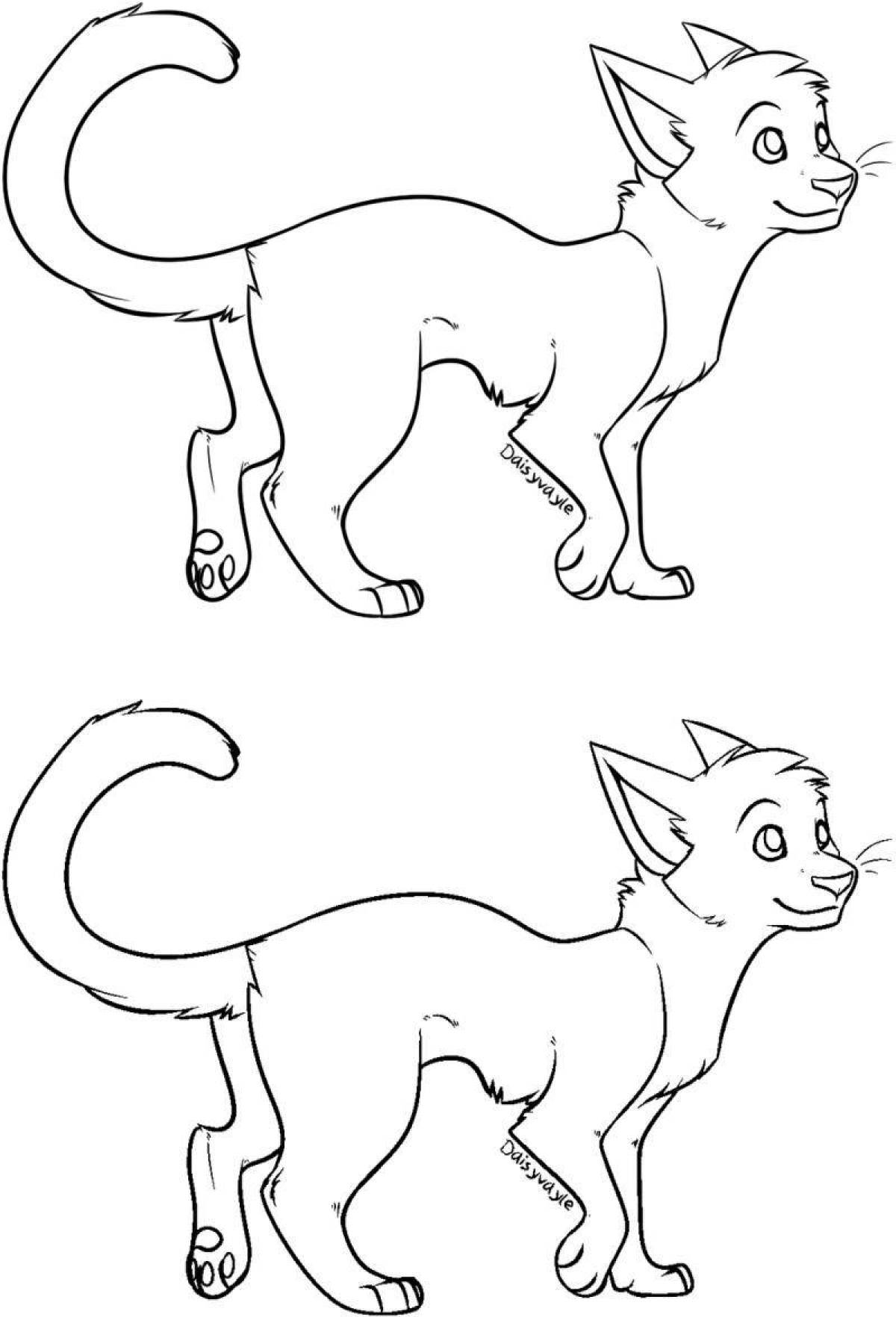 Coloring book dazzling warrior cats