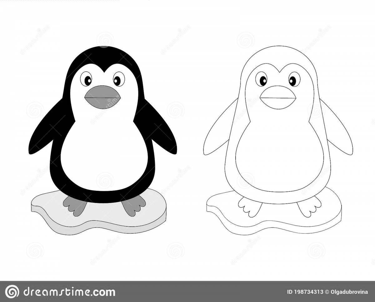 Раскраска причудливый пингвин-мороженое
