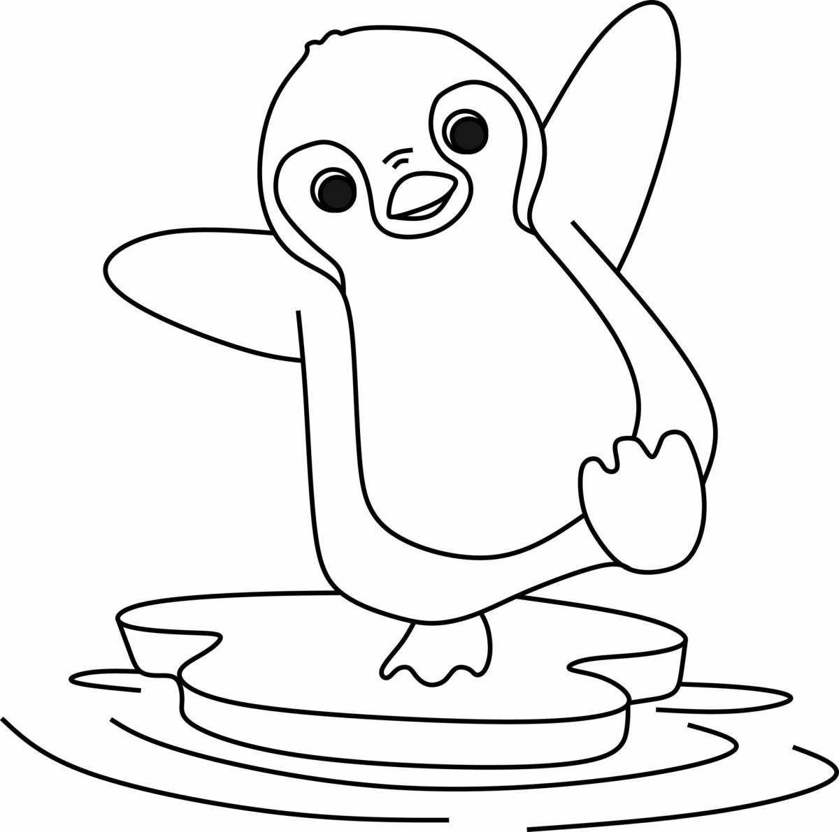 Coloring penguin with ice cream