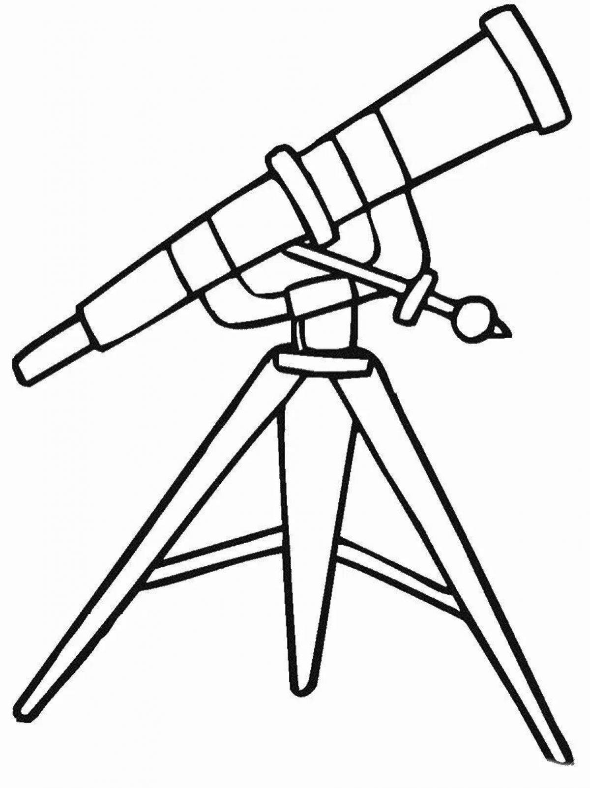 Веселая раскраска телескоп для детей