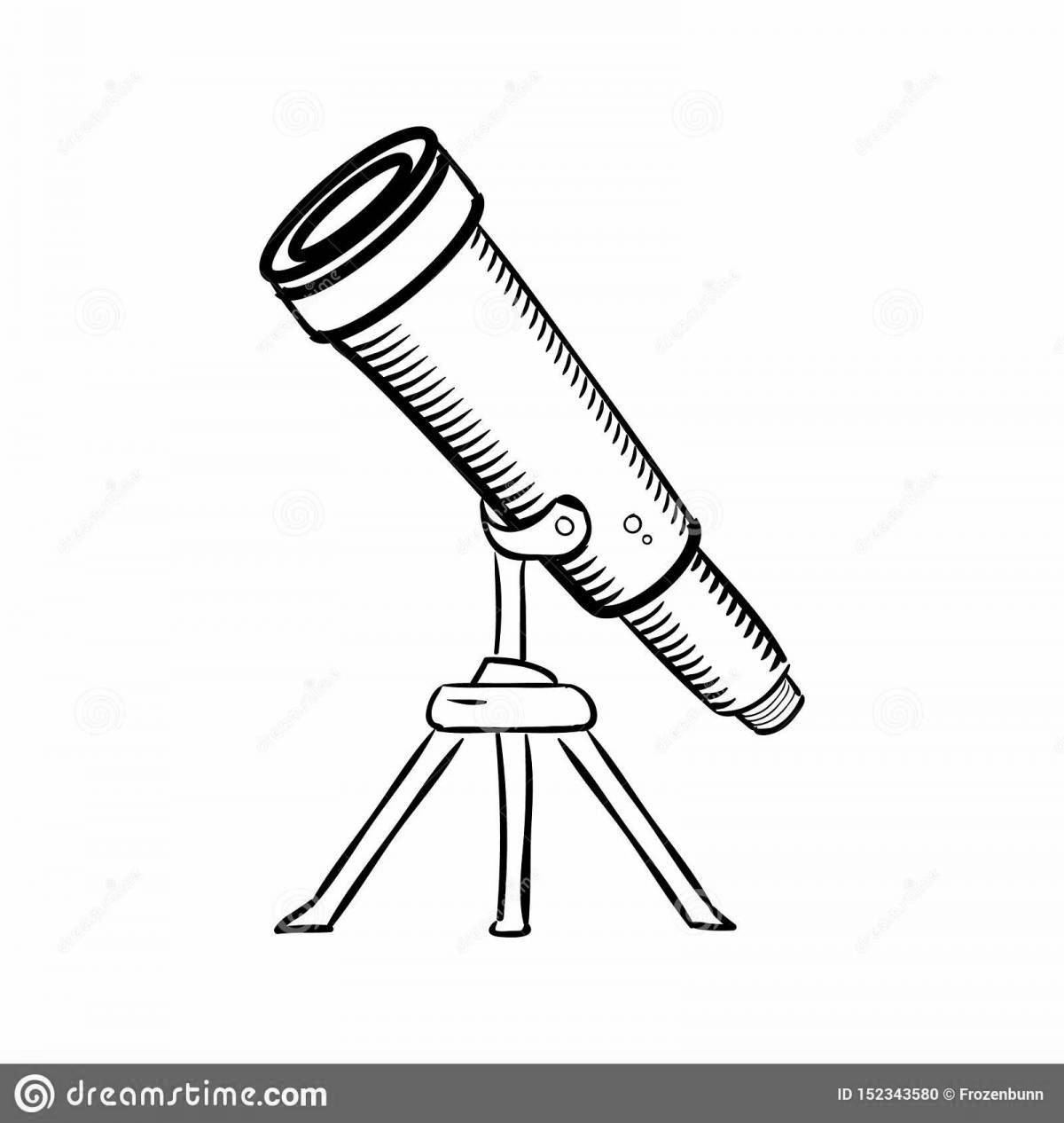 Colorful telescope coloring for kids