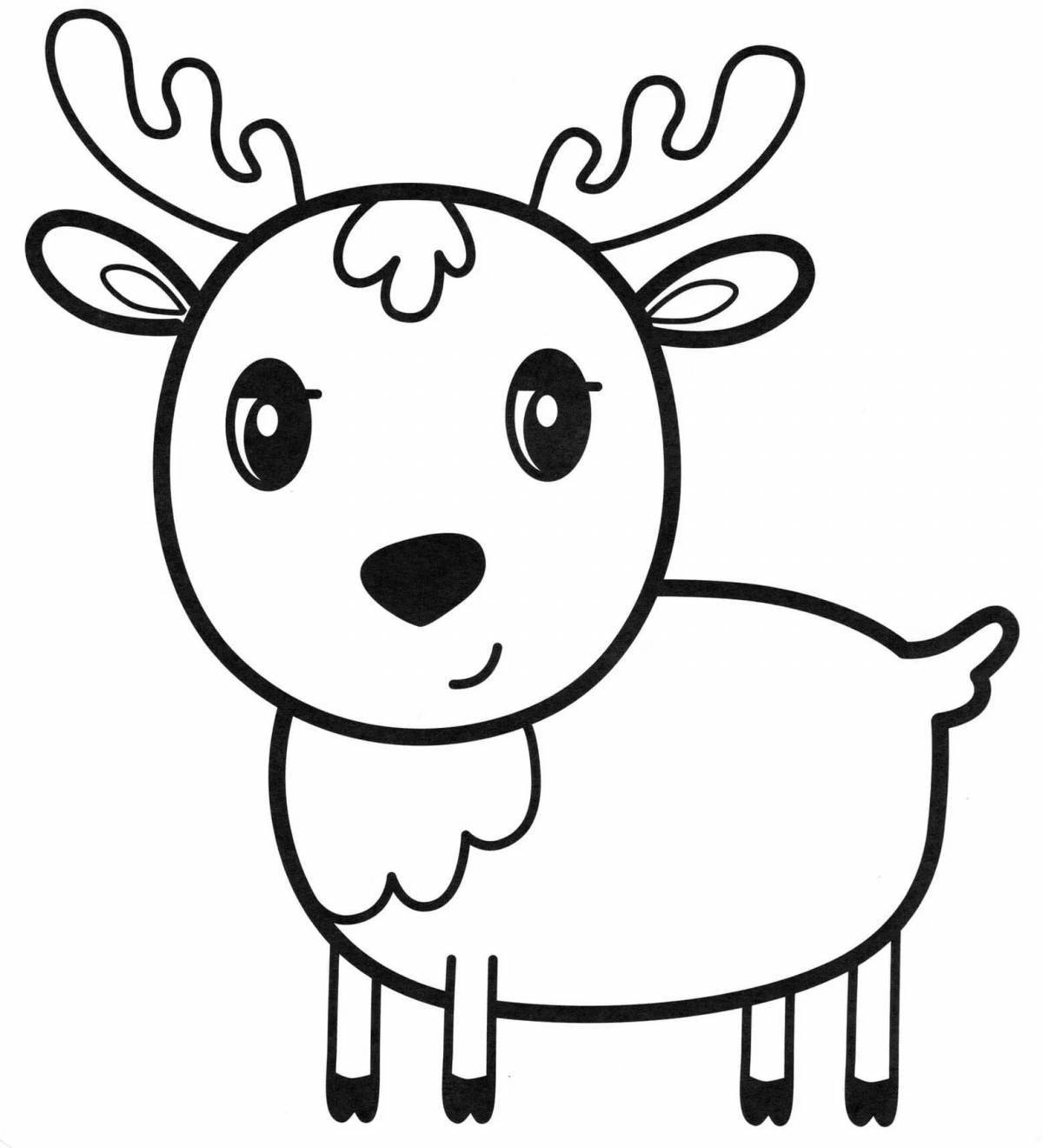 Adorable deer coloring book for kids