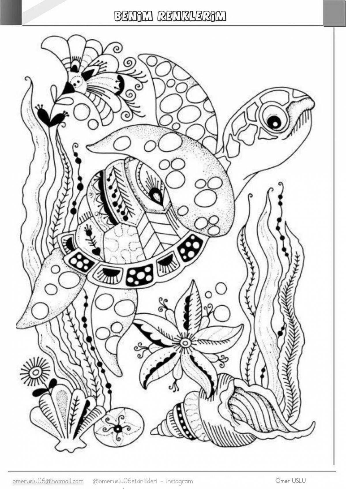 Serene antistress marine life coloring book