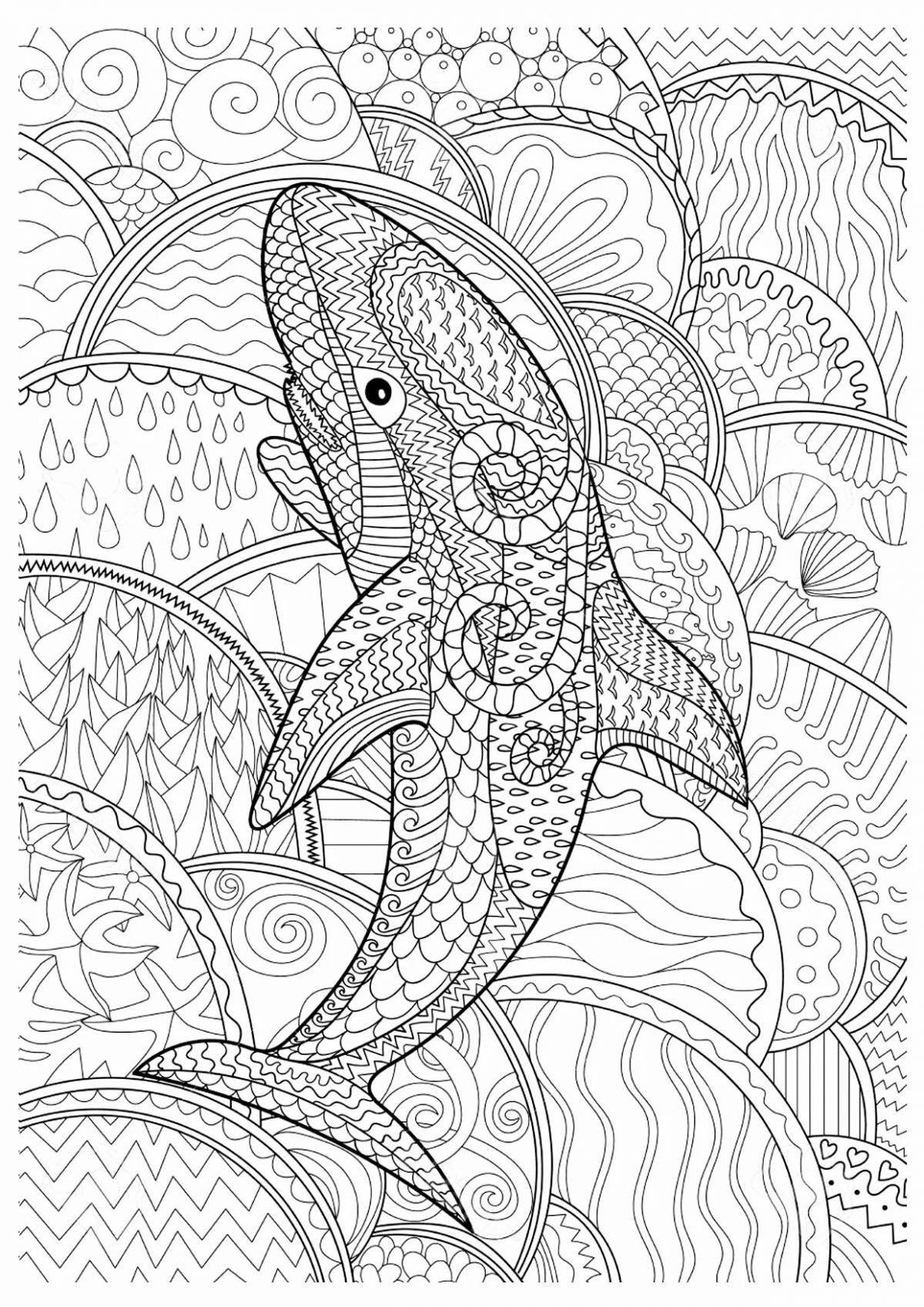 Soothing anti-stress marine life coloring book