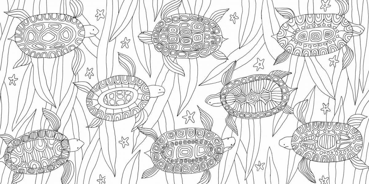 Radiant antistress marine life coloring page