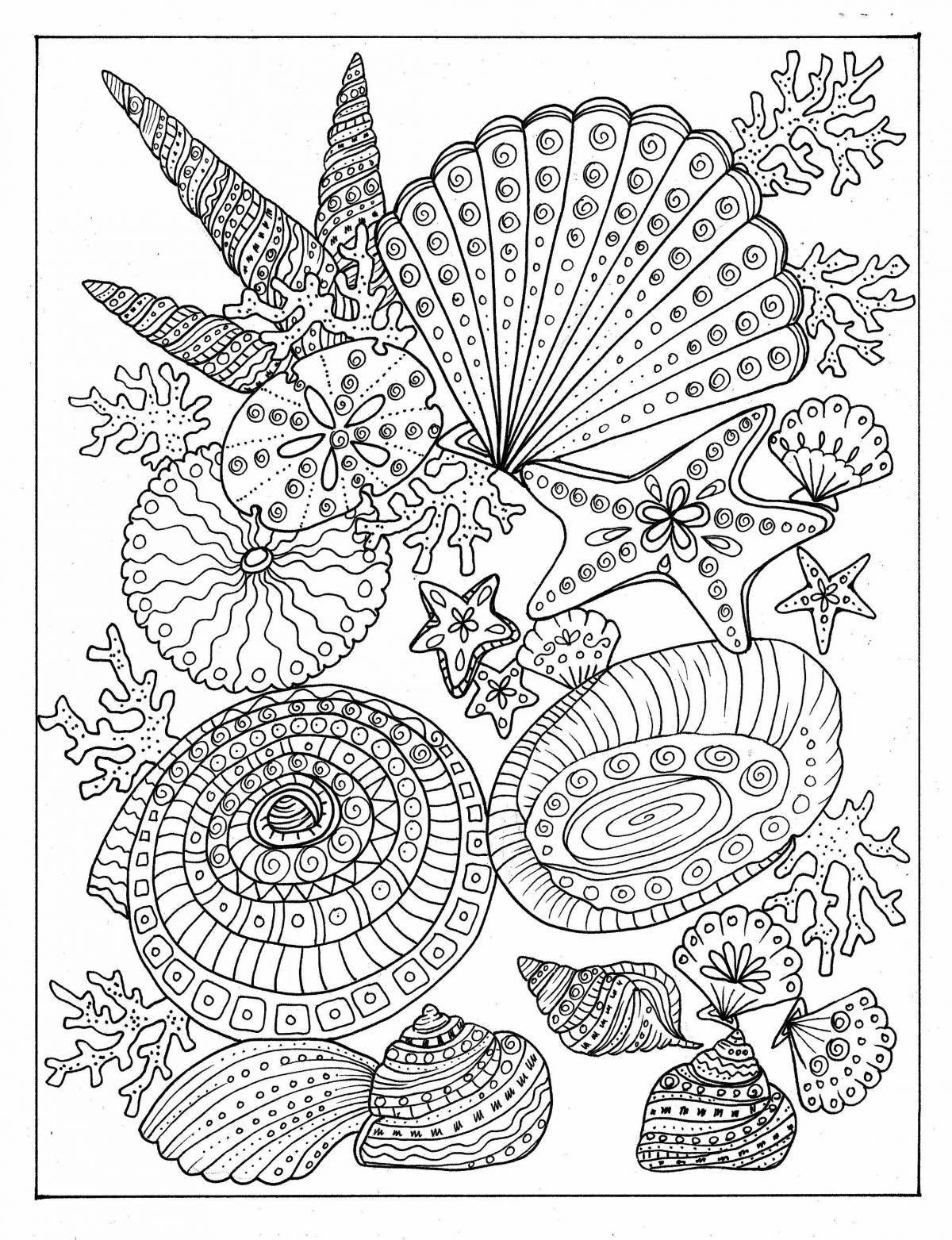 Amazing anti-stress marine life coloring book