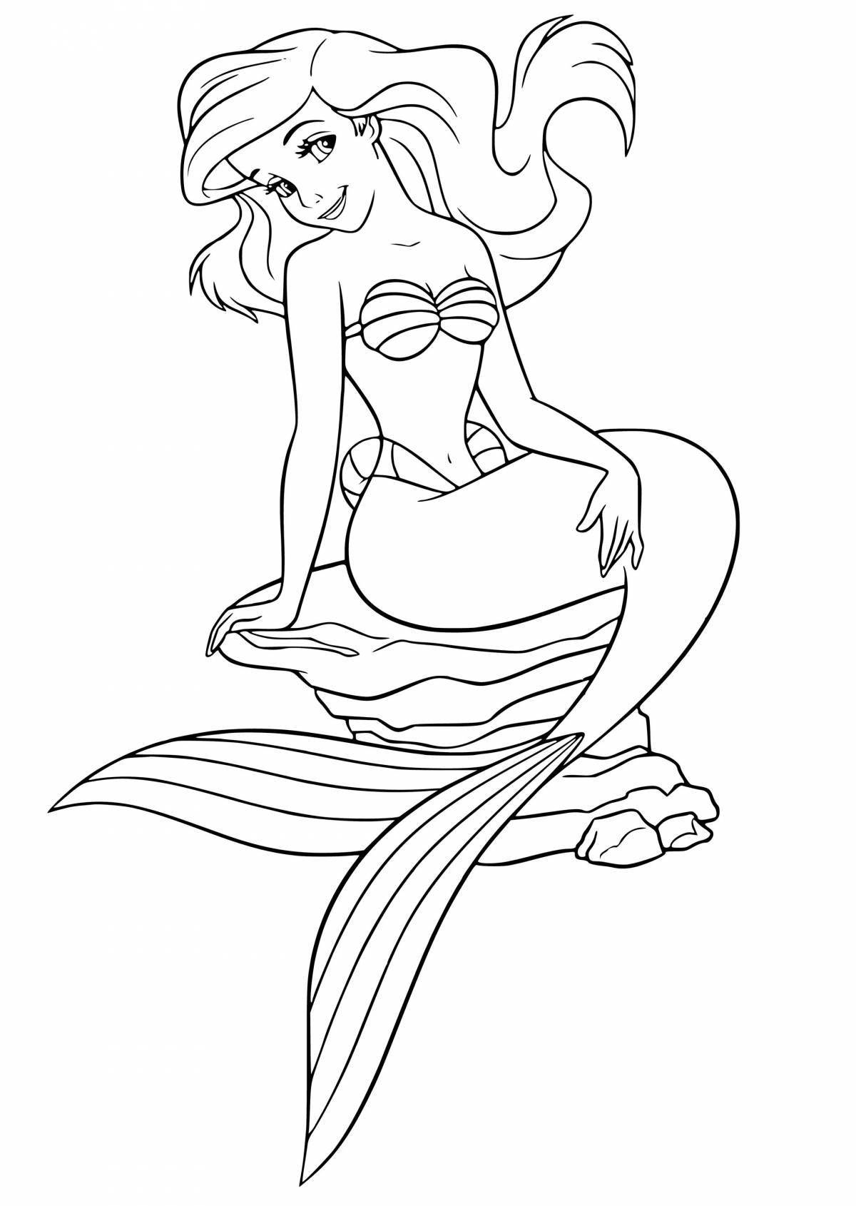 Radiant coloring page princess ariel the little mermaid