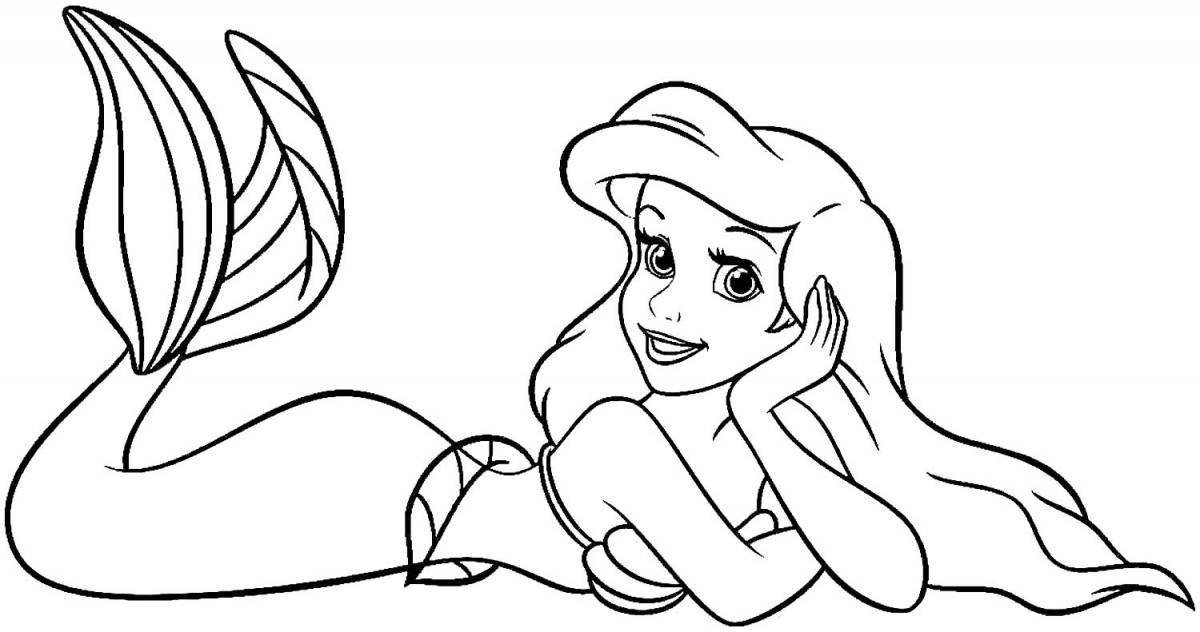 Gorgeous princess ariel mermaid coloring book