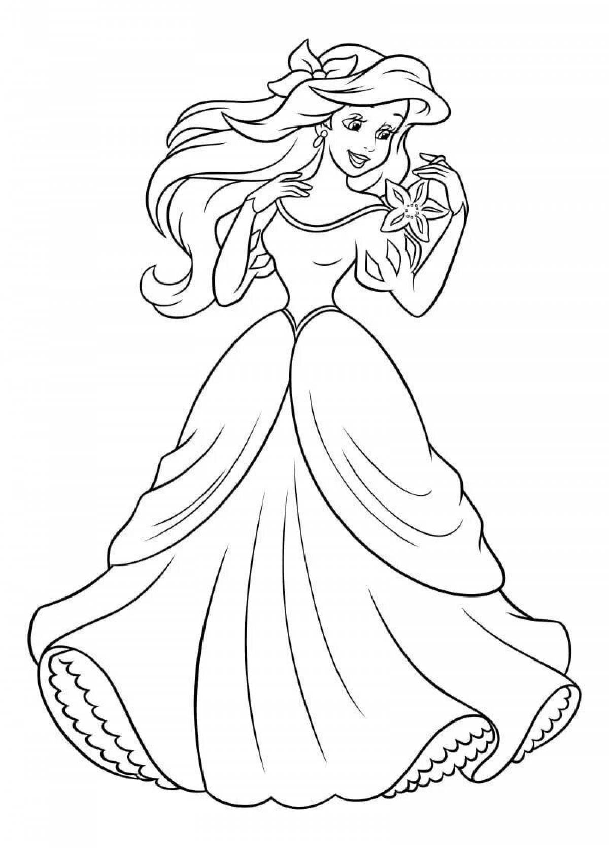 Великолепная раскраска принцесса ариэль русалка