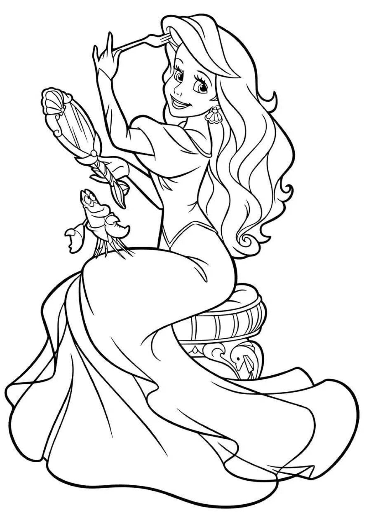 Princess ariel's adorable coloring mermaid