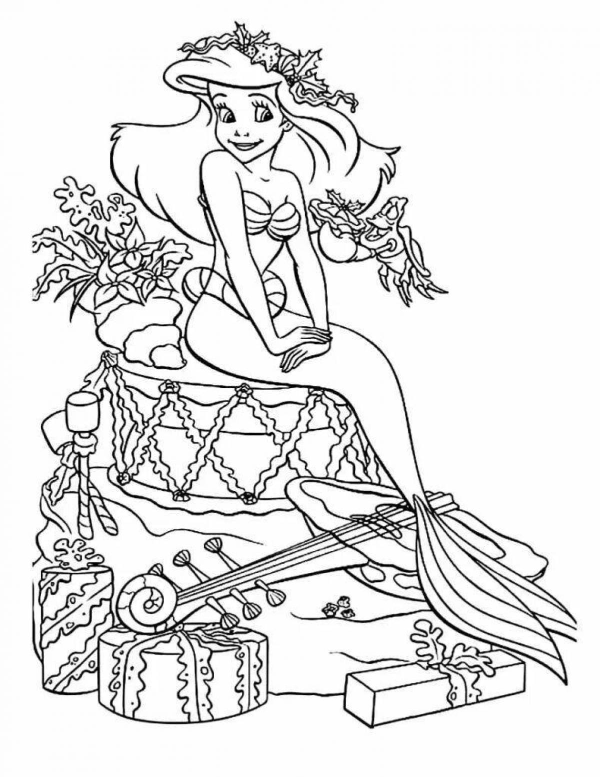 Светящаяся раскраска принцесса ариэль русалка