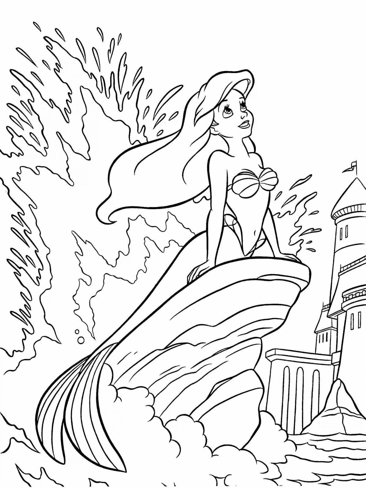 Shine coloring princess ariel the little mermaid