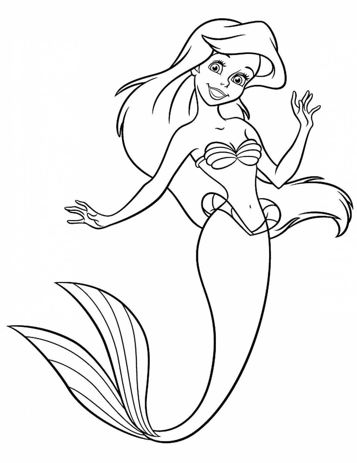 Glamor coloring princess ariel the little mermaid