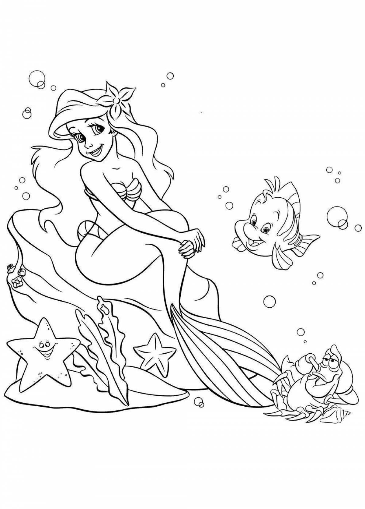 Exotic coloring princess ariel the little mermaid