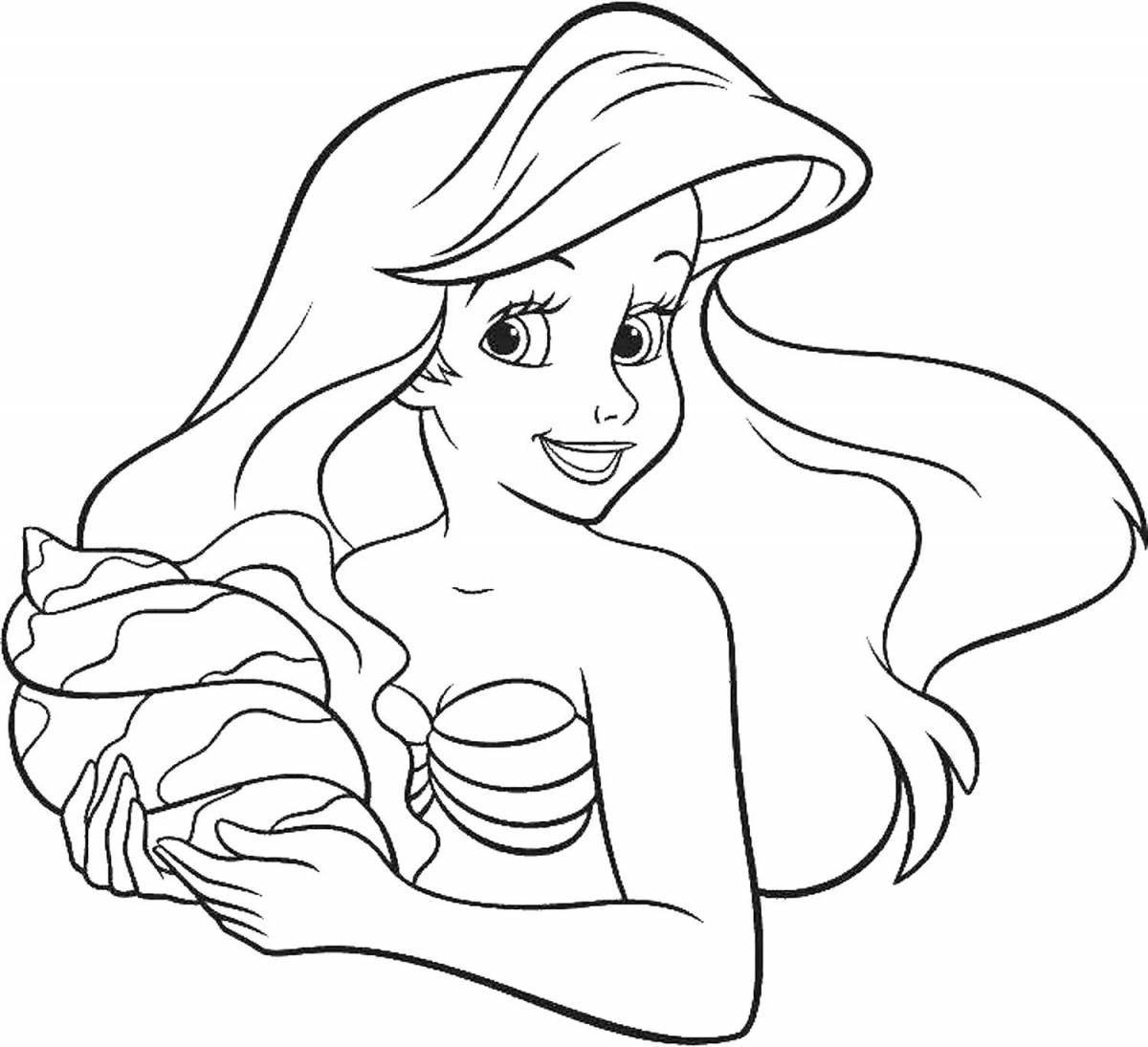 Волшебная раскраска принцесса ариэль русалочка