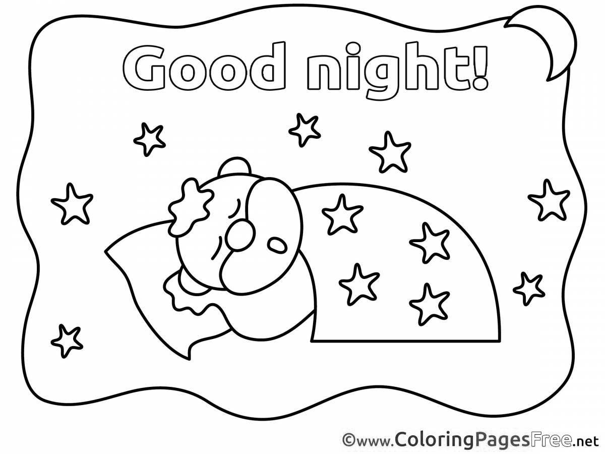 Children's night coloring page
