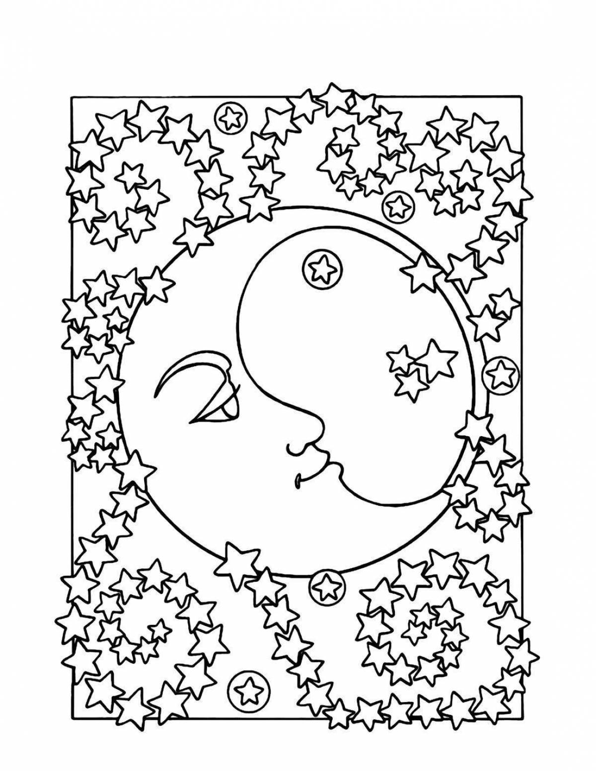 Photo Exotic night coloring for kids