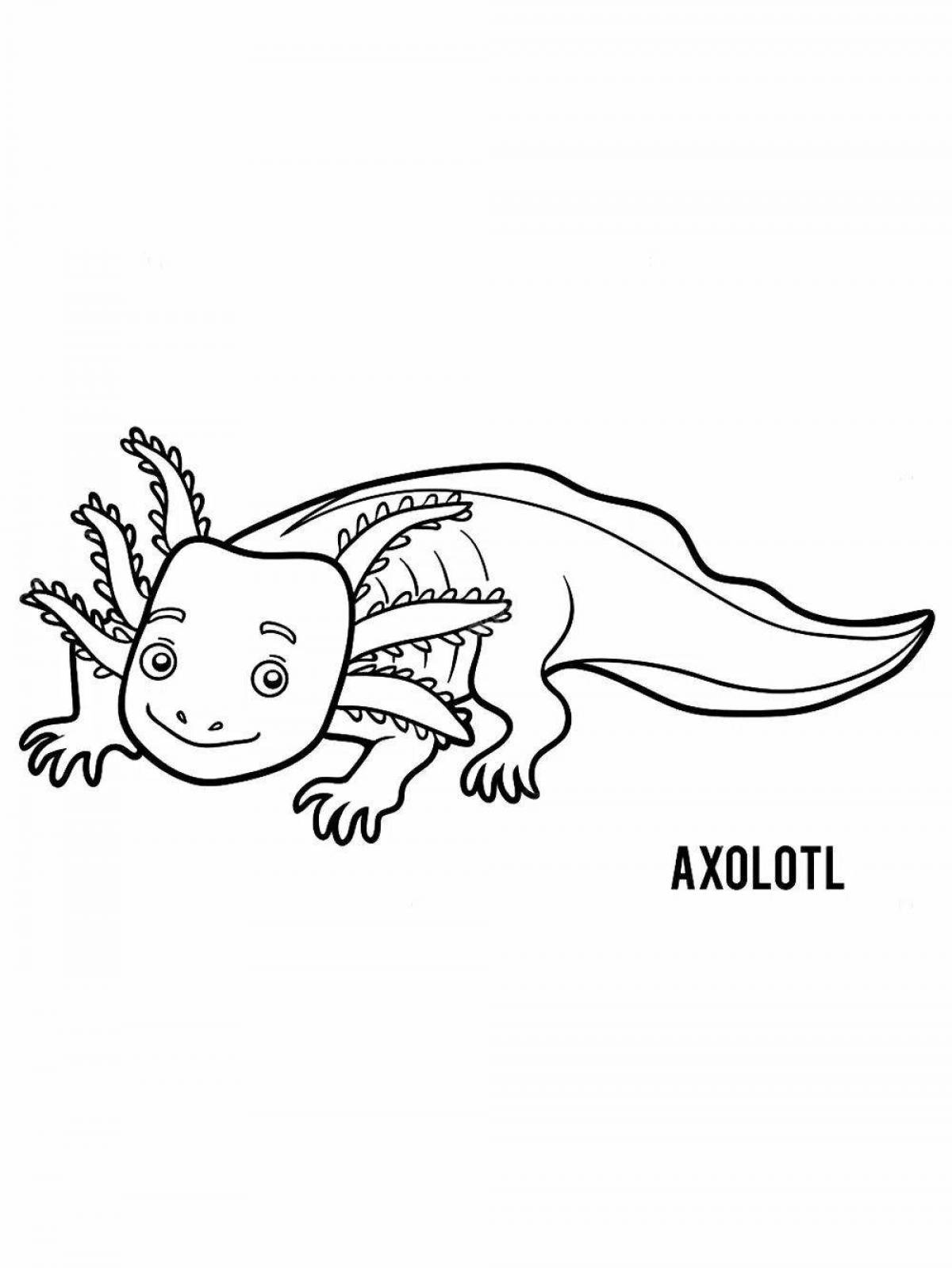 Dazzling axolotl minecraft coloring book