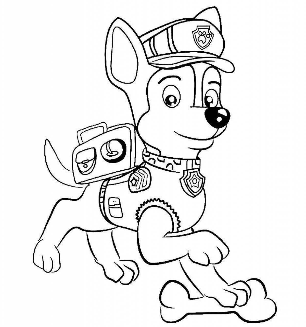 Раскраска милый мультяшный щенячий патруль