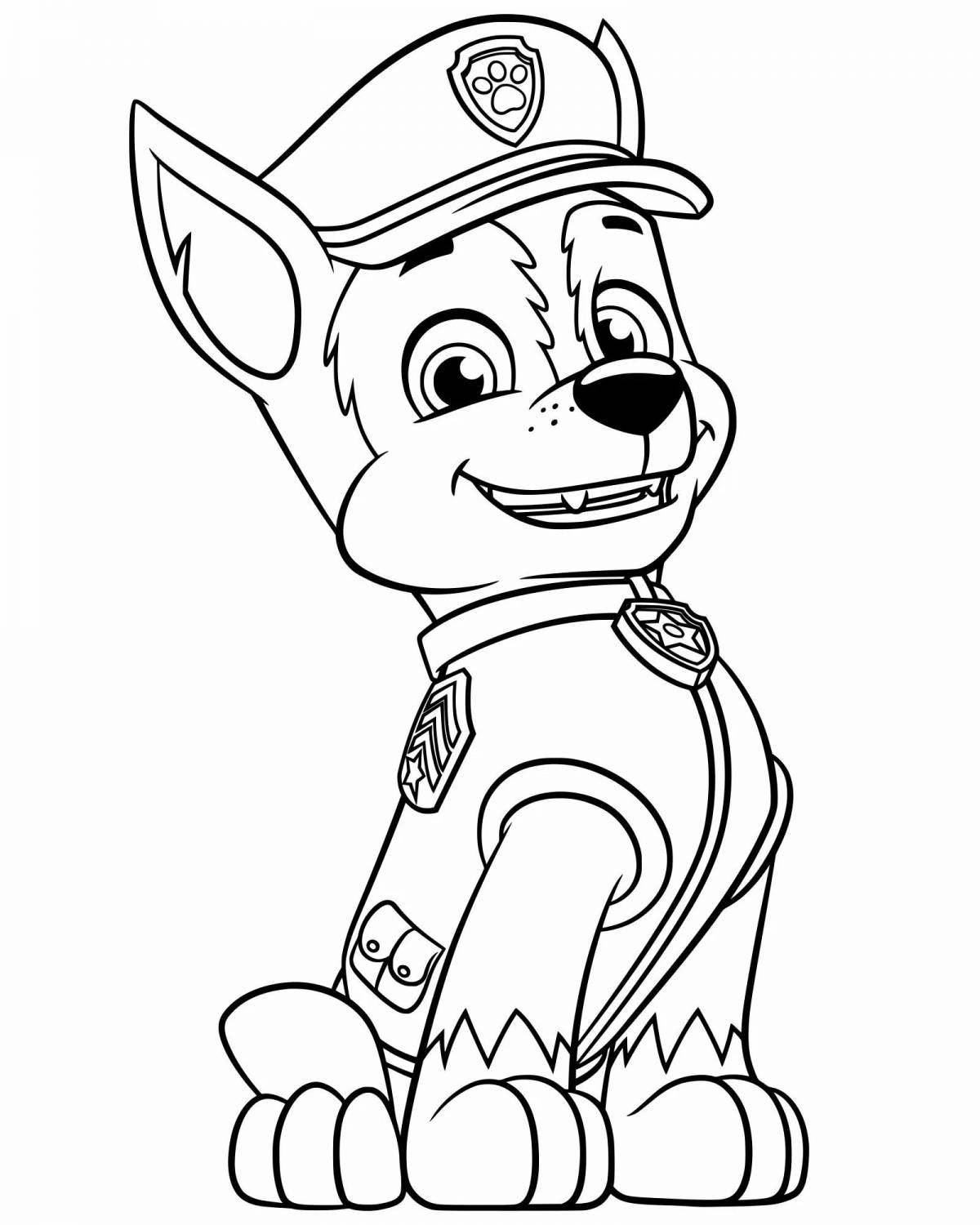 Fun coloring cartoon paw patrol