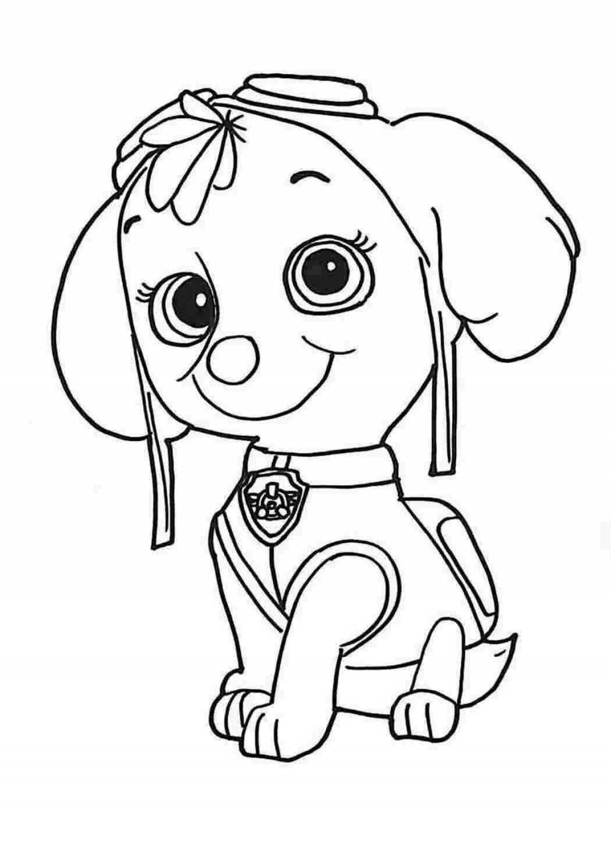 Cute paw patrol cartoon coloring book