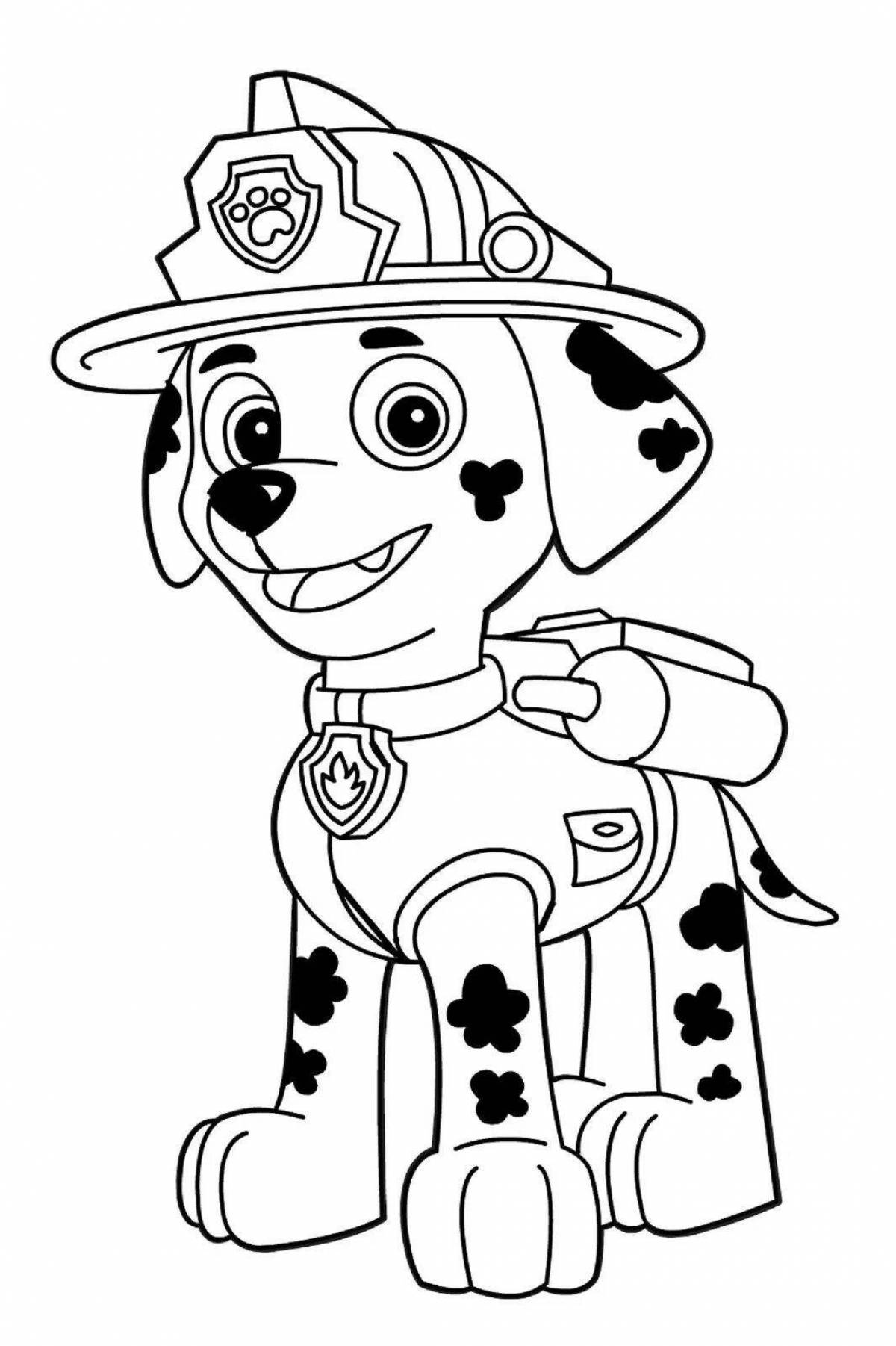 Coloring page adorable cartoon paw patrol