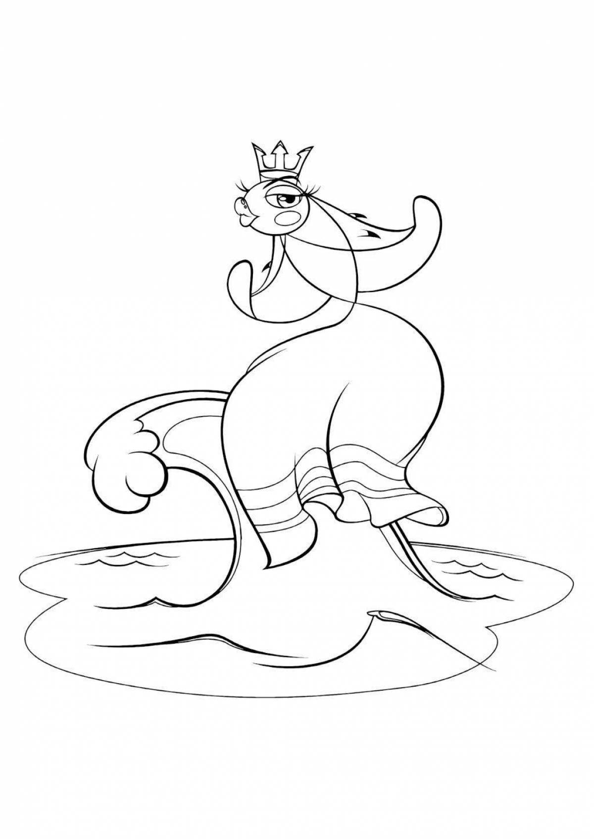 Coloring book Pushkin's luminous goldfish